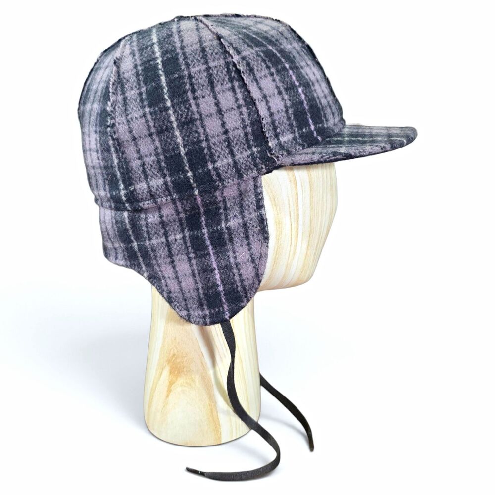 Stormy Kromer Plaid Wool Winter Cap Hat with Pull Down Ear Flaps Size Medium